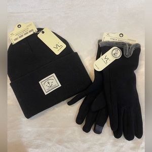 VL Von Lamezan Nautical Beanie and Gloves NAVY